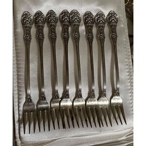 1930's International Sterling Silver Seafood Shrimp Cocktail Forks 8 SPRINGTIME
